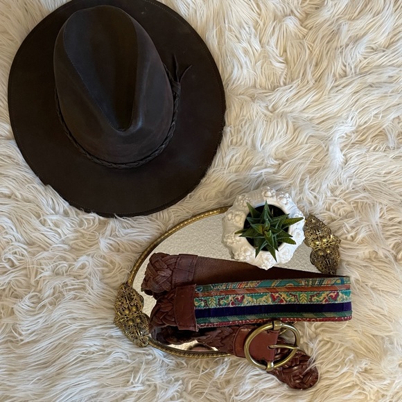 Lucky Brand cowhide braided leather and patchwork fabric belt, size 32 - Picture 7 of 12